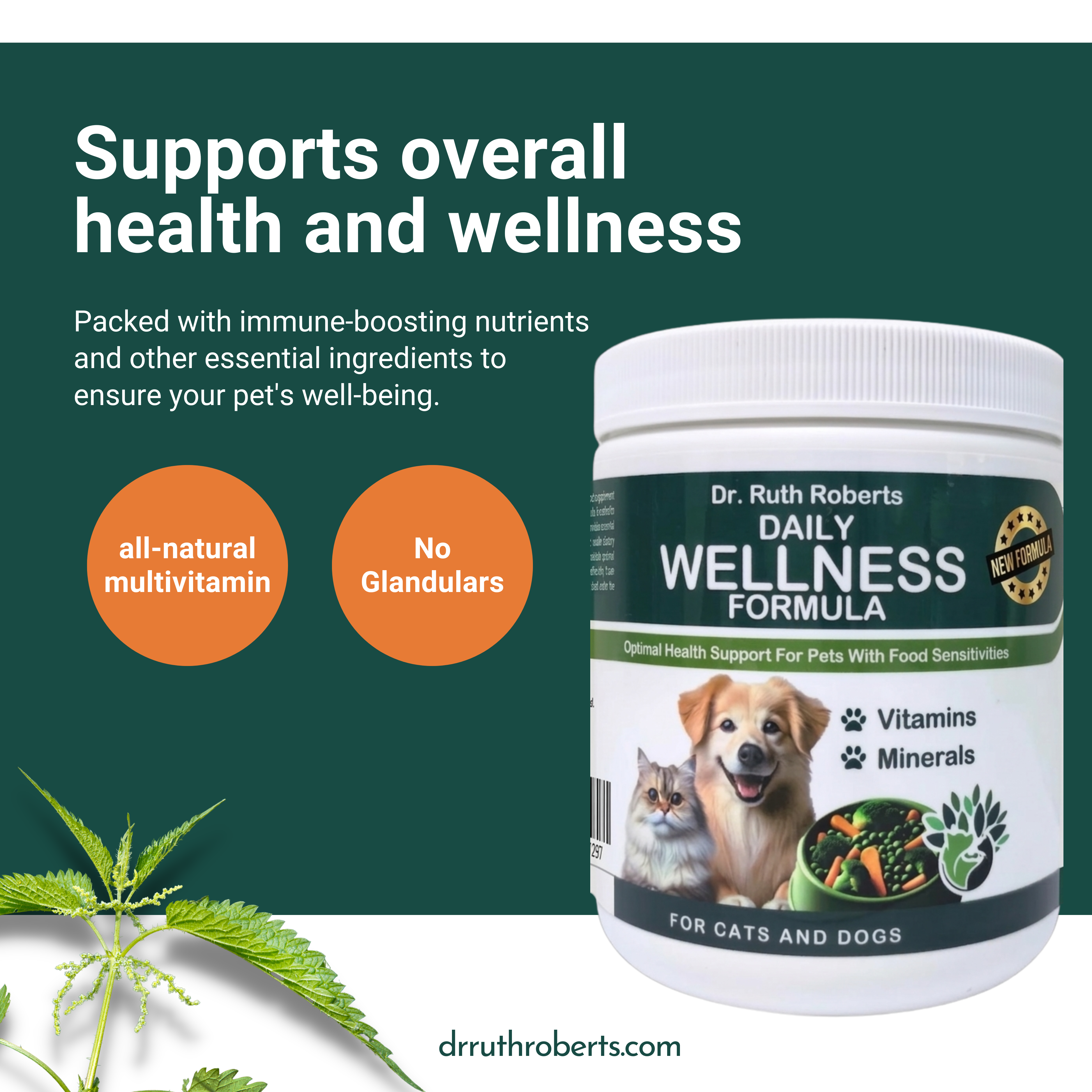 PRE-ORDER Daily Wellness Formula — Glandular-Free Multivitamin for Dogs & Cats with Beef, Pork, or Organ Sensitivities