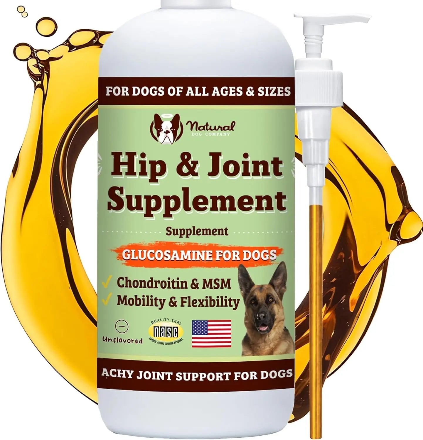 Natural Dog Company Hip & Joint Chews & Liquid Formula for Senior Dogs 90 Ct