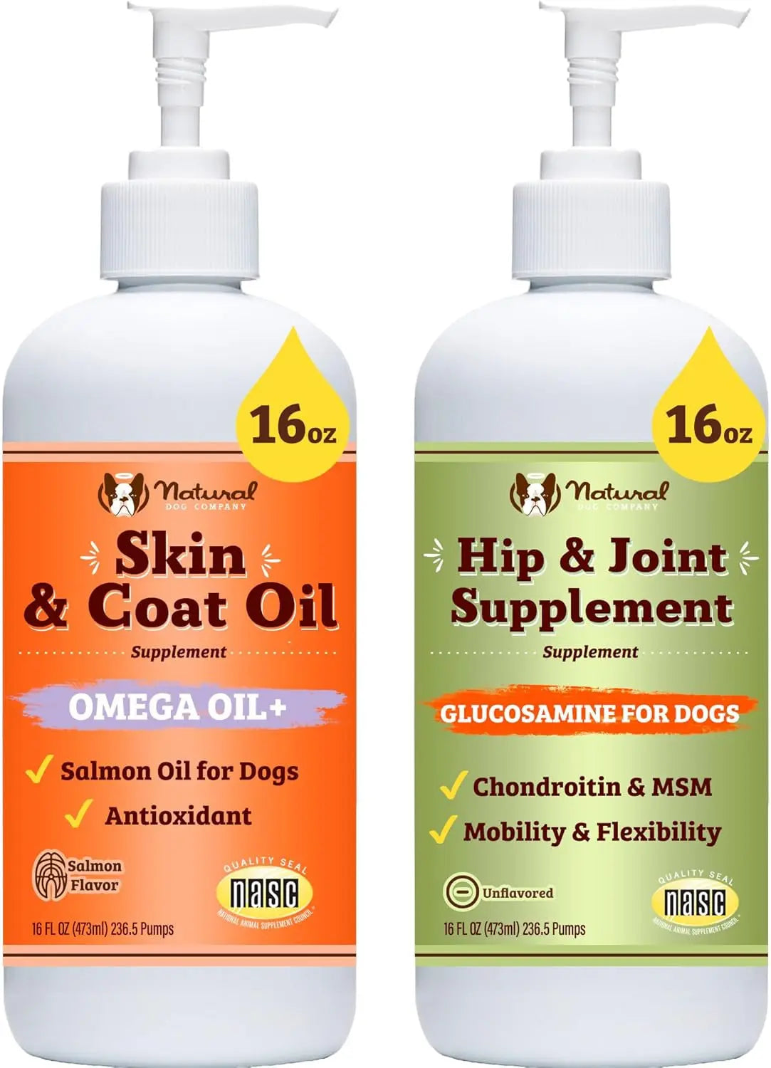 Natural Dog Company Hip & Joint Chews & Liquid Formula for Senior Dogs 90 Ct