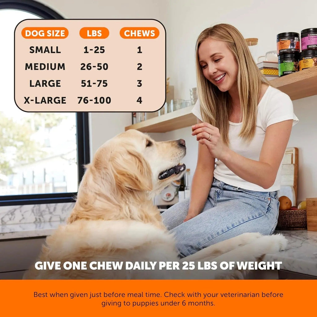 Pet Honesty Senior Hemp Hip & Joint Supplement for Dogs Mobility Chews 90 Ct