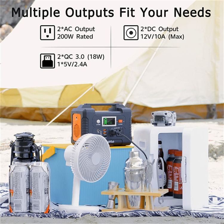200W Portable Power Station;  FlashFish 40800mAh Solar Generator with 60W 18V ETFE Portable Solar Panel;  Flashfish Foldable Solar Charger